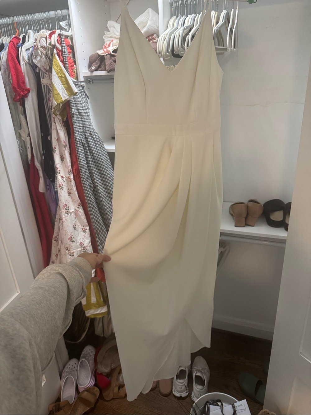BHLDN Cream V-Neck Maxi Dress
